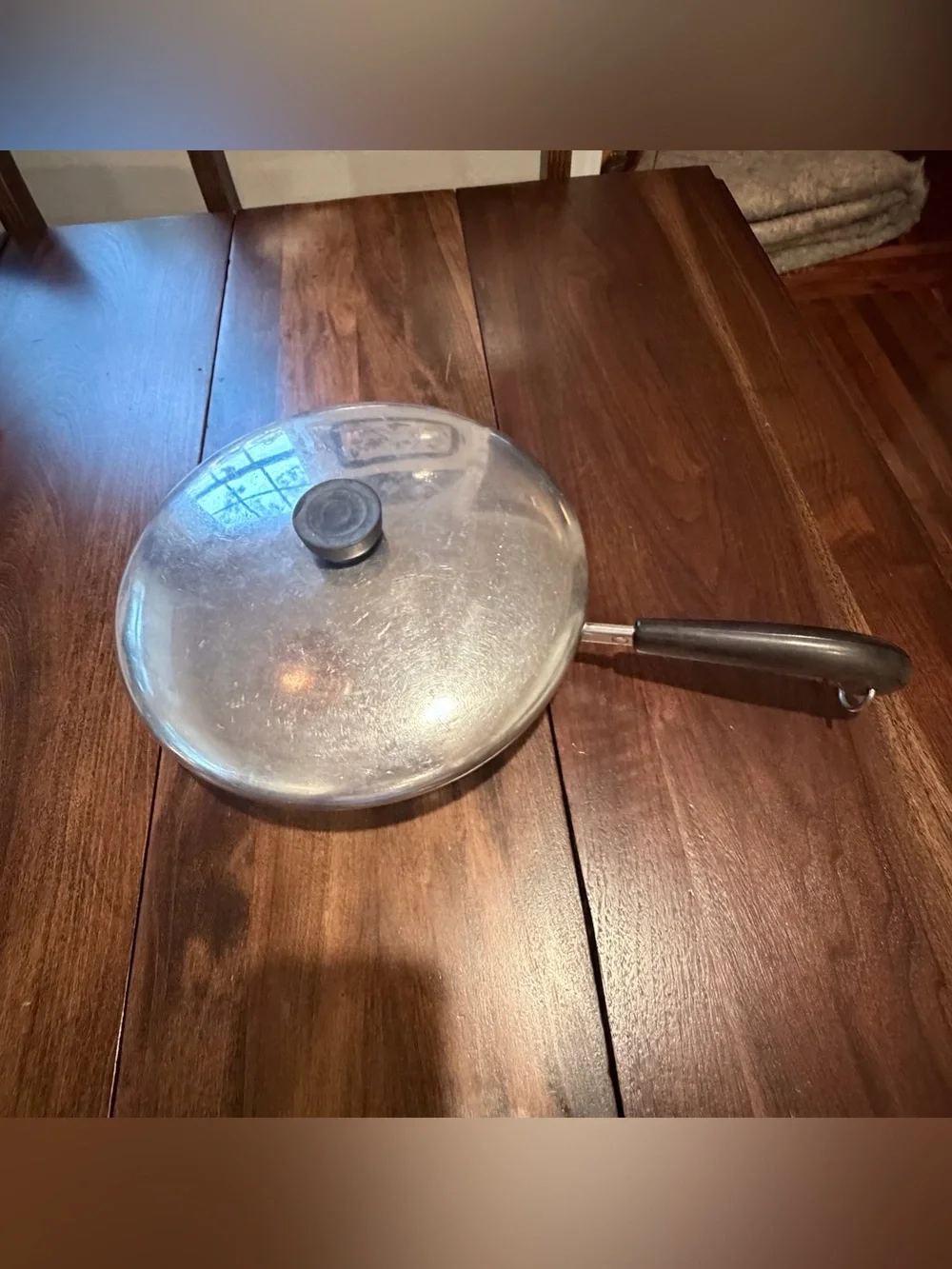 Vintage Revere Ware 10 Inch Skillet with Lid, Copper Bottom Frying Pan